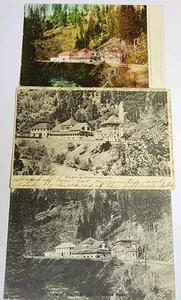 Shasta Springs Route Cal. Cartolina RPPC Southern Pacific Railroad Depot lotto di 3x - Foto 1 di 10