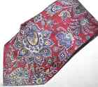 Tie Christian Dior Monsieur Red Blue Silver Polyester Made USA  58" L  3 3/4 " W