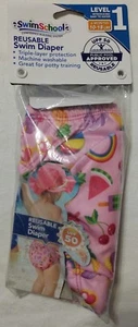 NEW Swim School Girls Reusable Diaper 10-18 Lbs 6 Months UPF 50 Resuable Pink - Picture 1 of 2