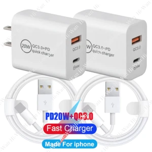 2PACK Fast Wall Charger Block PD 20W Power Adapter For iPhone 14 13 12 11 8 iPad - Picture 1 of 17