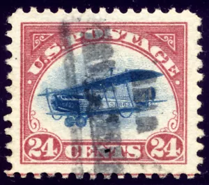 US C3 24c Airmail 1918 Curtiss Jenny PSAG grade 95J used - Picture 1 of 3