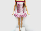Poupée robe d'été mode imprimé animal rose et noir Barbie taille