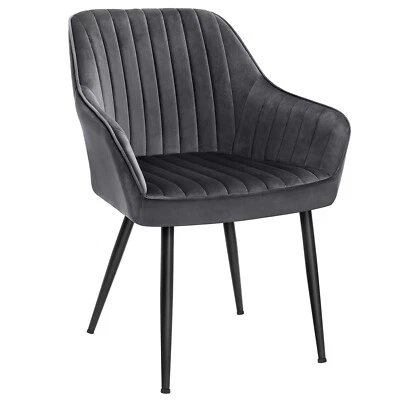 Polsterstuhl Küchenstühle Armlehnen Metallbeine Samt CDL087G01 - Bild 1 von 4