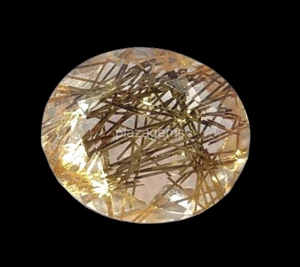 Golden Rutilated Quartz 55 Ct Certified Oval Cut Loose Gemstone 26x22mm 4AUU - Picture 1 of 8