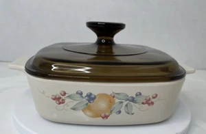 2 piezas CorningWare 1 litro cazuela plato abundancia fruta tapa Pyrex a juego - Usado en excelente condición - Imagen 1 de 9
