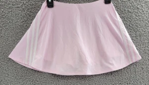 adidas Side Triple Striped Skort Big Girls L Pink/White Elastic Waist Pull On - Picture 1 of 13