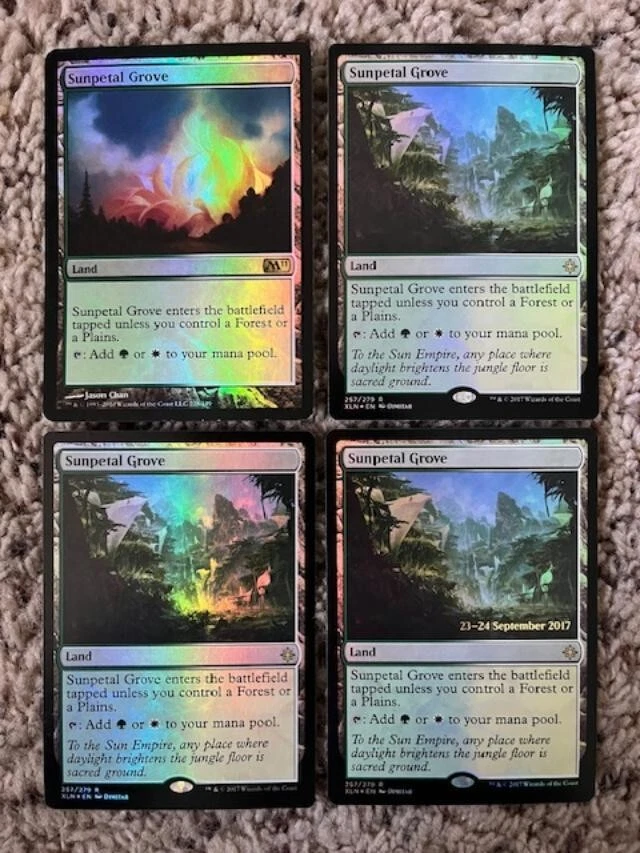 MTG- Sunpetal Grove x4 - FOIL (3x Ixalan, 1x M11) - Image 1 of 1