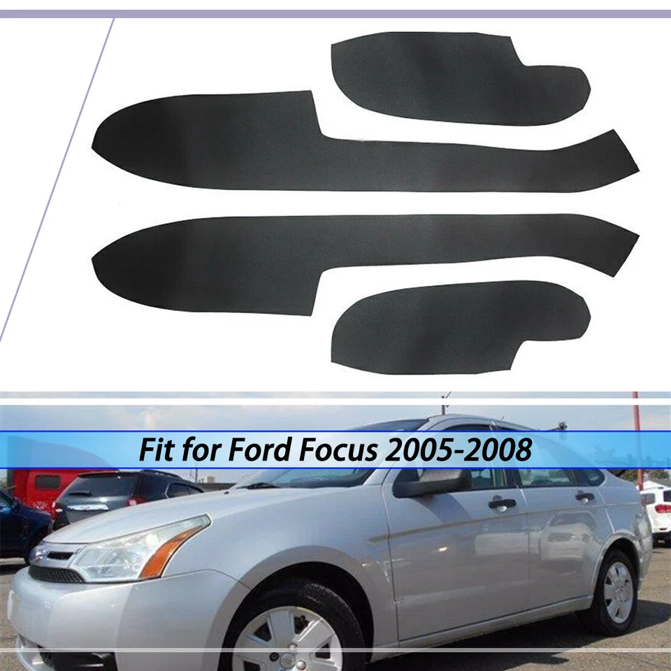 4pcs Door Panels Inner Armrest Leather Cover Trim Black For Ford Focus 2005-2008 Foto 1 de 1