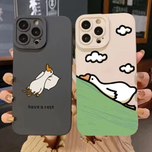 Cute Cartoon Duck Silicone Phone Case For iPhone 15 14 13 12 11 16 Pro Max XS XR - Picture 1 of 120