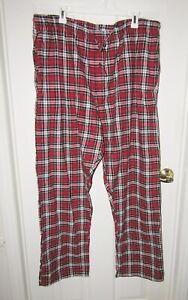Hanes Flannel Pajama Pants Mens 2XL Red Plaid