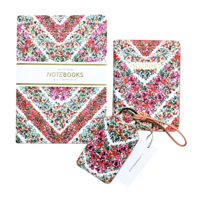 Anthropologie Juego de Viaje Primrose Floral Diarios Porta Pasaporte Etiqueta de Equipaje Foto 1 de 4