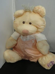 Vintage 1986 Fisher Price Puffalump Bear Cub 8006 Peach Romper Exc. - Picture 1 of 9