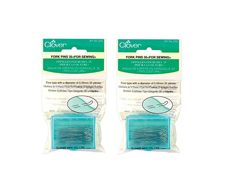 Paquete de 2 alfileres de horquilla 35 piezas por paquete #240 de CLOVER para forro de material de fijación Foto 1 de 1