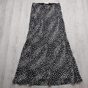 Kookai Women's Animal Spot Print Midi Skirt Relaxed Flowy Size 34 Black White - Picture 1 of 6