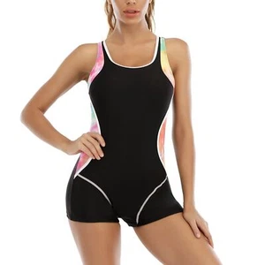 Traje de baño de una pieza para mujer con recorte sin espalda corto acolchado ajustado sin mangas traje de baño - Imagen 1 de 36