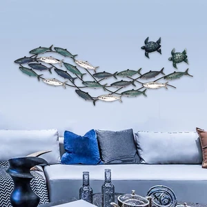 Coastal Metal Fish Wall Decor,Modern Marine Metal Wall Art Sculpture Decor Is Pe - Picture 1 of 9