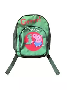 Peppa Pig George & Dinosaur Front Pocket Backpack School Bag Rucksack EUC - Picture 1 of 4