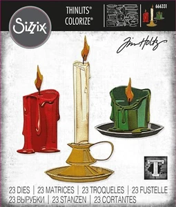 Candle Shop Christmas Colorize Sizzix Thinlits Die Set Tim Holtz 666331 NEW! - Picture 1 of 5