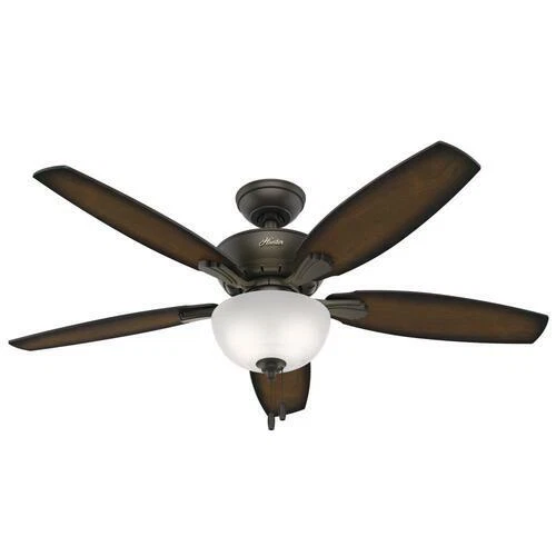 52" New Bronze Indoor LED Ceiling Fan Burnished Mahogany Cherry Blade Bowl Lamp - Image 1 of 4