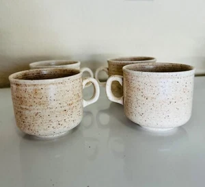 Churchill England Homespun Stonecast Speckled Beige Brown Coffee Cups - Picture 1 of 7