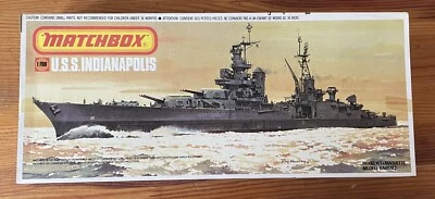 Matchbox PK-165 USS Indianapolis 1:700 scale model kit 1979 box artwork - Image 1 of 4