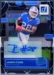 James Cook Bills RC 2022 Clearly Rated Rookie Black Spider Sparkle Auto 1/1 🔥🥵