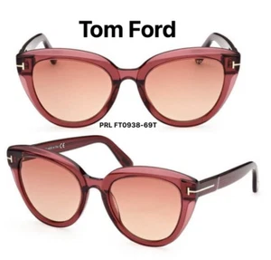 Tom Ford TF 938 69T Tori Sonnenbrille Bordeaux Katzenauge FT 938 69T AUTHENTISCH & NEU - Bild 1 von 4