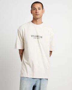 NEW WRANGLER Entwined Slacker Short Sleeve T-Shirt in Ecru - Picture 1 of 6