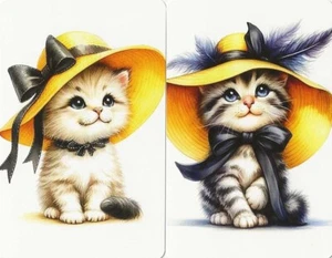 MODERN BLANK BACK SWAP CARDS. 2 Single Cards. STUNNING CAT - Picture 1 of 1