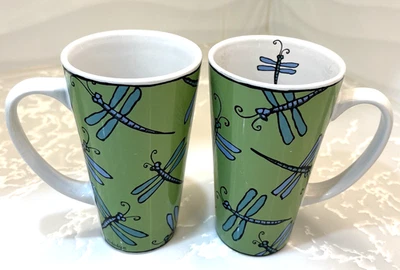 2 Signature BUGZ Ursula Dodge 16 oz Dragonfly caneca alta/copo de chá cerâmica vintage - Imagem 1 de 4