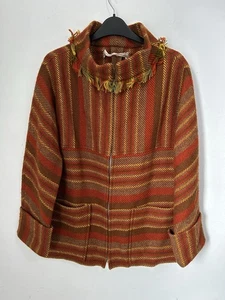 Pure Wool Boxy Jacket Moffat weavers  Scotland in excellent condition Stripes 38 - Picture 1 of 14