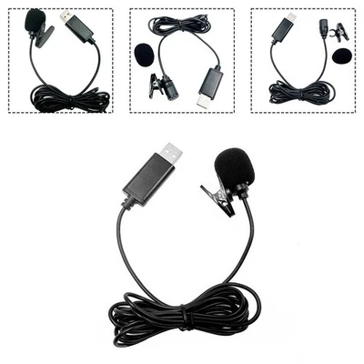 USB Lavalier Ansteck Mikrofon für Smartphone PC für Auto DVD Player langes Kab - Bild 1 von 4