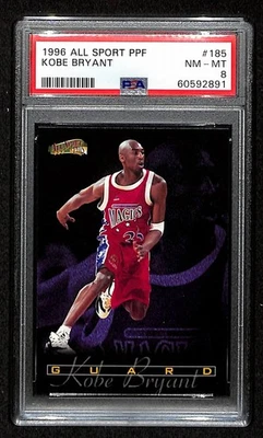 Tarjeta de radiocontrol 1996 Score Board All Sport PPF Kobe Bryant #185 Laker PSA 8 casi nueva-como nueva 200999 Foto 1 de 2