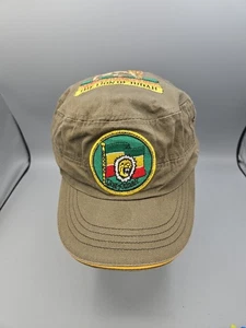 Rastafari Reggae Colors Lion of Judah Hat Cap Khaki Green Cadet Adjustable - Picture 1 of 10