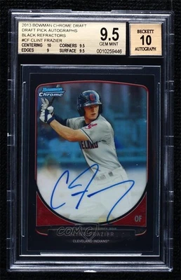 2013 Bowman Draft Chrome Prospect Black Refractor /35 Clint Frazier BGS 9.5 Auto - Image 1 of 2
