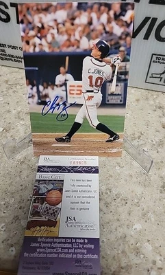 CHIPPER JONES Signed 3x5 photo  autographed Atlanta Braves! Rare! JSA Hof - Image 1 of 2
