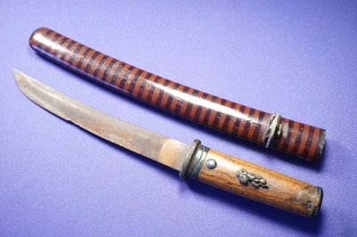 ◎Espada japonesa antigua DEC1 Mumei Tanto en Koshirae Foto 1 de 4