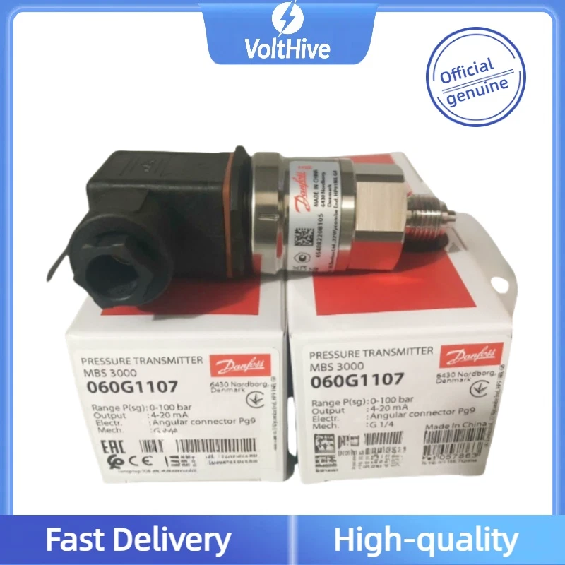 1pcs New Danfoss MBS 3000 060G1107 Pressure Transmitter 4-20mA 10-30V DC - Image 1 of 4