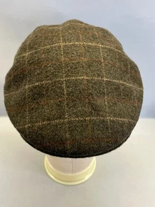 Cappello uomo Orvis berretto piatto plaid tweed lana newsboy grigio regolabile classico - Foto 1 di 7