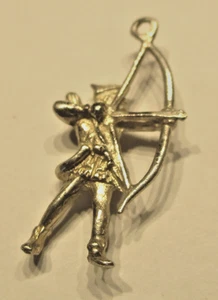 STERLING SILVER VINTAGE CHARM BRACELET CHARM ROBIN HOOD - Picture 1 of 1