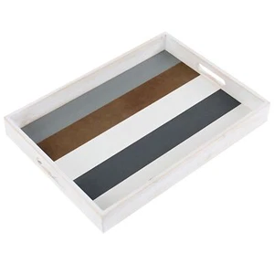 Creekview Home Emporium Wood Serving Tray 16.5 x 12in Serving Tray with Handles - Picture 1 of 8