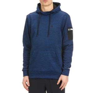 Spyder Men's Tech Fleece Hoodie Long Sleeve with Sleeve Pocket Size M Navy Blue - Picture 1 of 9