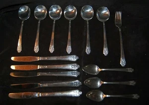 15 Stück Rogers EDEL Deluxe versilbert Gumbo Löffel Gabeln Messer - Bild 1 von 5