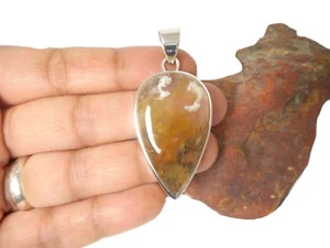 Plume AGATE Sterling Silver 925 Gemstone PENDANT - Picture 1 of 5