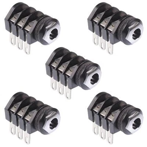 5 x 6.35mm Stereo Solder Switched Jack Socket S4/BBB CL1322A - Picture 1 of 1