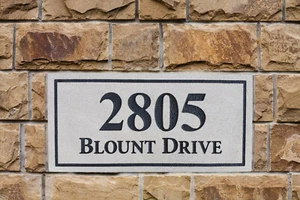 Indiana Limestone Address Stones / Mailbox & House Number w/ Street Name Option - Picture 1 of 16