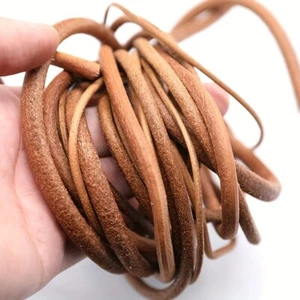 1M Brown Genuine Leather Cord Rope Round leather String DIY Necklace Bracelet - Picture 1 of 2