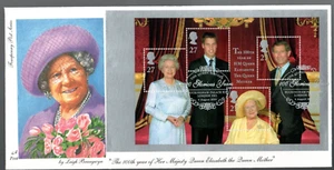 2000 Queen Mother Prestige Booklet panes SG DX25 FDCs 4 x different SHS postmks - Picture 1 of 4
