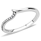 Ladies Eternity Ring Band Silver  Simulated Diamonds Stainless Steel