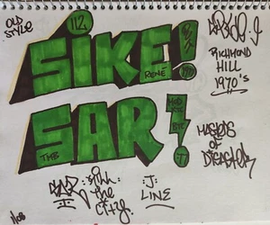 SAR Sketch 21x28cm COPE2/QUIK/TAKI/GHOST/LAKES/ZEPHYR/FUTURA/DUSTER/LADYPINK/IZ - Picture 1 of 9